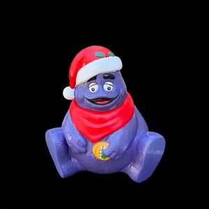 Vintage 1997 McDonald's Christmas Grimace 10" Cookie Jar & Original Box Rare